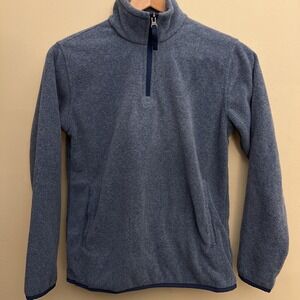 Amazon Essentials Youth Unisex Kids Quarter Zip Fleece 12 Blue Kangaroo Pullover